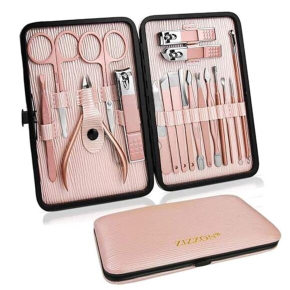 Manicure Set 18 in 1 Professional Pedicure Set Nail scissors Grooming Kit - Picture 7 of 7